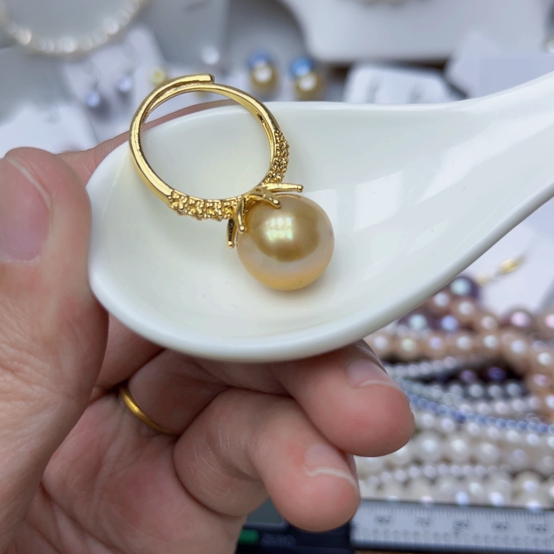 淡水珍珠戒指银S925镶嵌