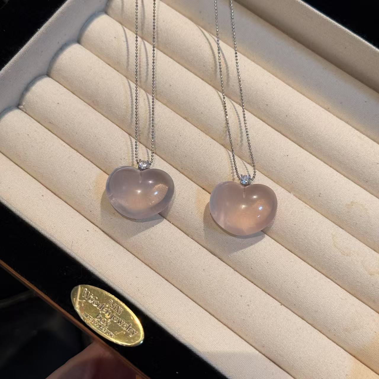 星光粉水晶爱心吊坠 颜色微差多样性发其一W367