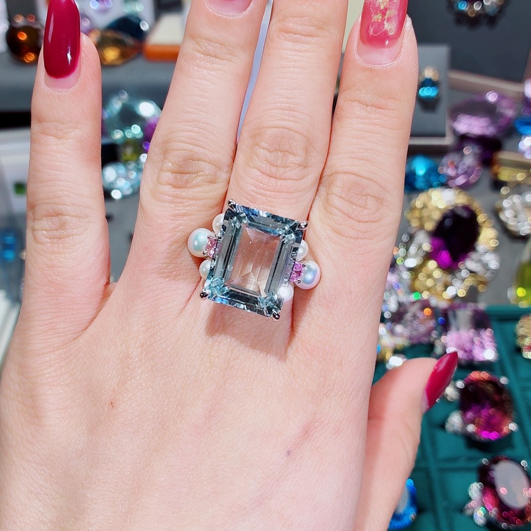 托帕石戒指银S925镶嵌戒指