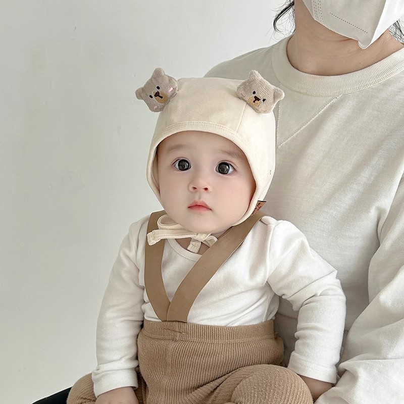 婴幼儿帽子春秋季可爱超萌包头帽宝宝小月龄护囱门囟门纯棉胎帽冬