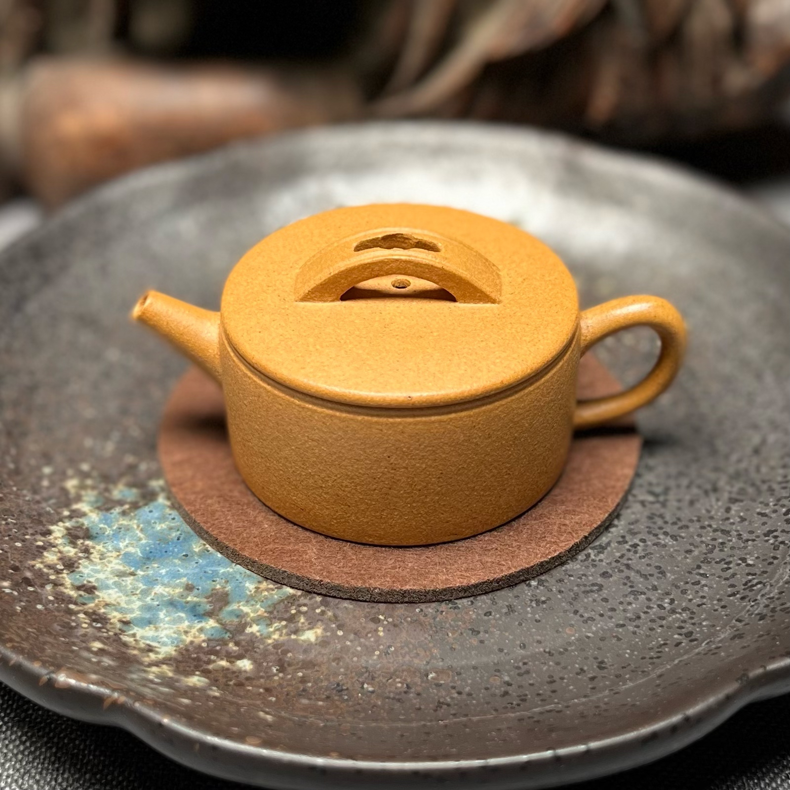 宜兴紫砂壶手把壶小品汉瓦壶55cc原矿黄金段泥纯手工精工国潮茶壶