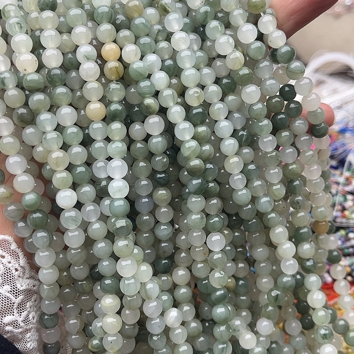 玛瑙/玉髓未镶嵌珠宝半成品2条6mm左右天山翠