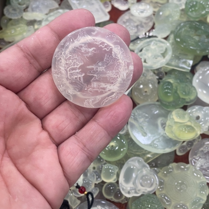 蛇纹石玉合金颈饰