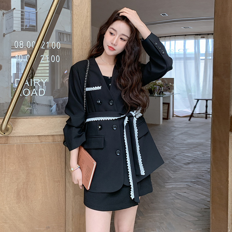 1411-1420女短款通勤小众法式设计感纯色西装（非主图款）