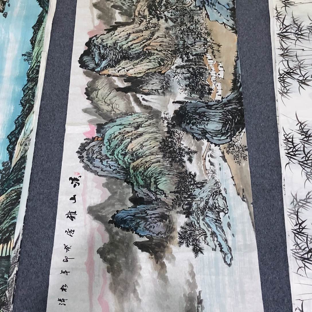 国画小六尺山水一副