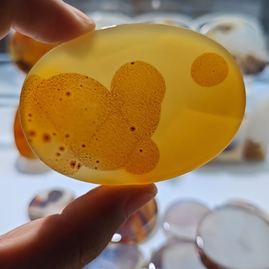 清***心玛瑙/玉髓未镶嵌吊坠(不含链)