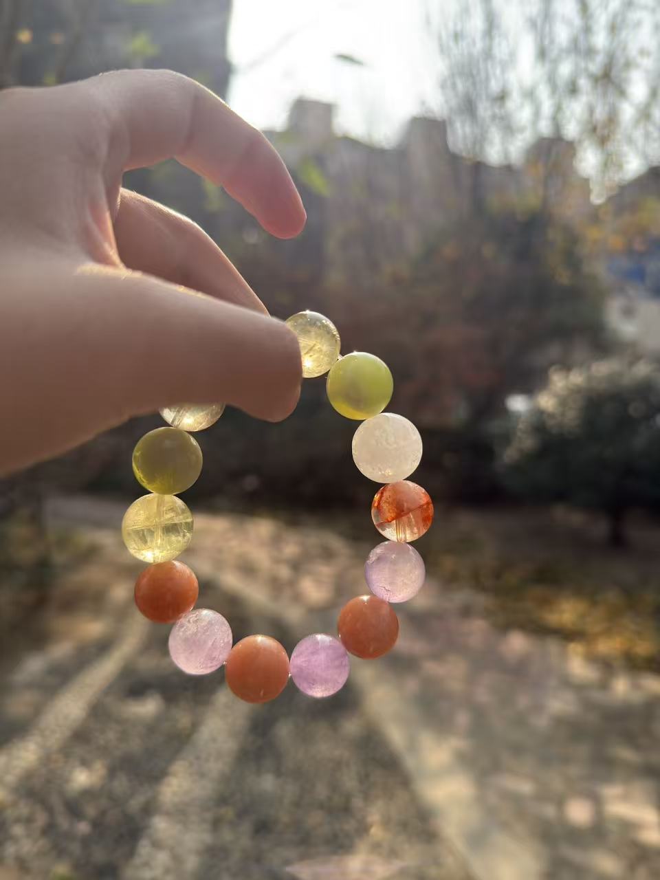 天然高品质多宝水晶手串-多样性发其一A13