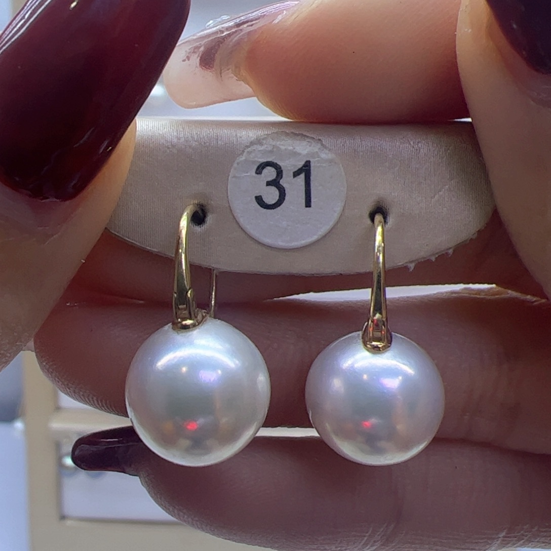 淡水珍珠耳饰18K金镶嵌