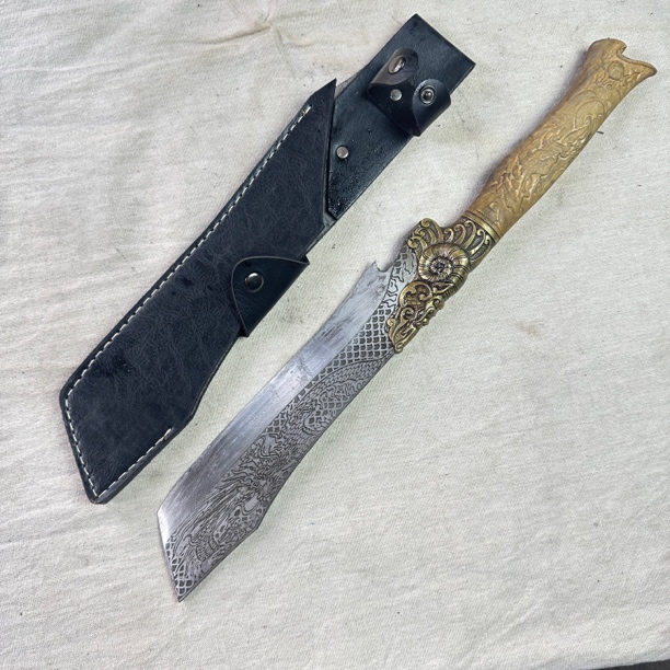 005 龙泉昊天宝剑小唐横刀高猛钢皮鞘未开刃