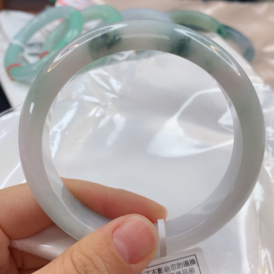 翡翠未镶嵌手镯@*儿飘花60