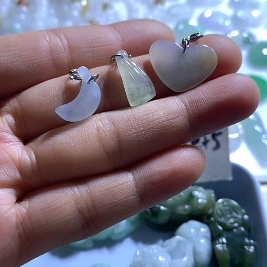 翡翠银S925镶嵌颈饰吊坠