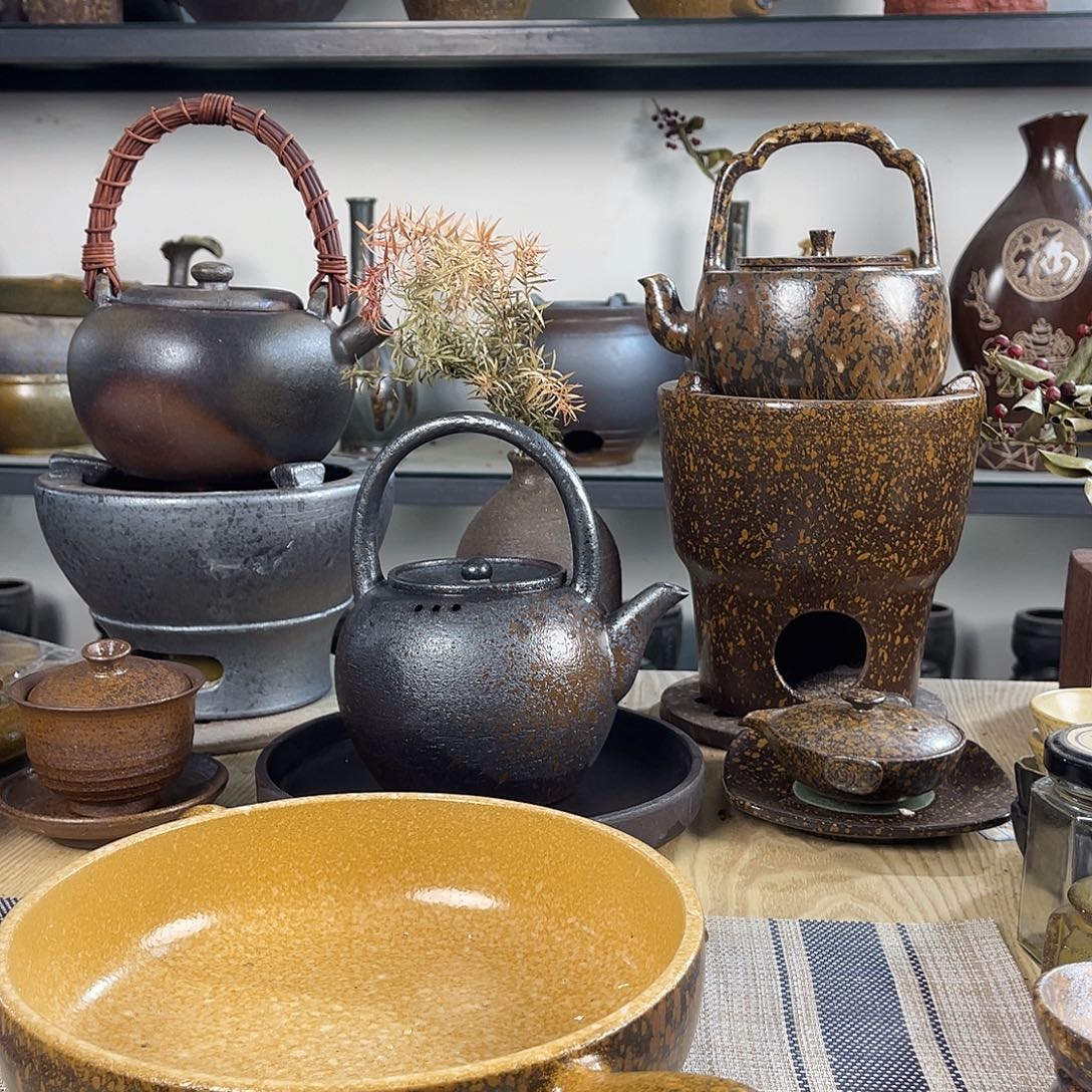 壶紫砂粗陶实用烤盘