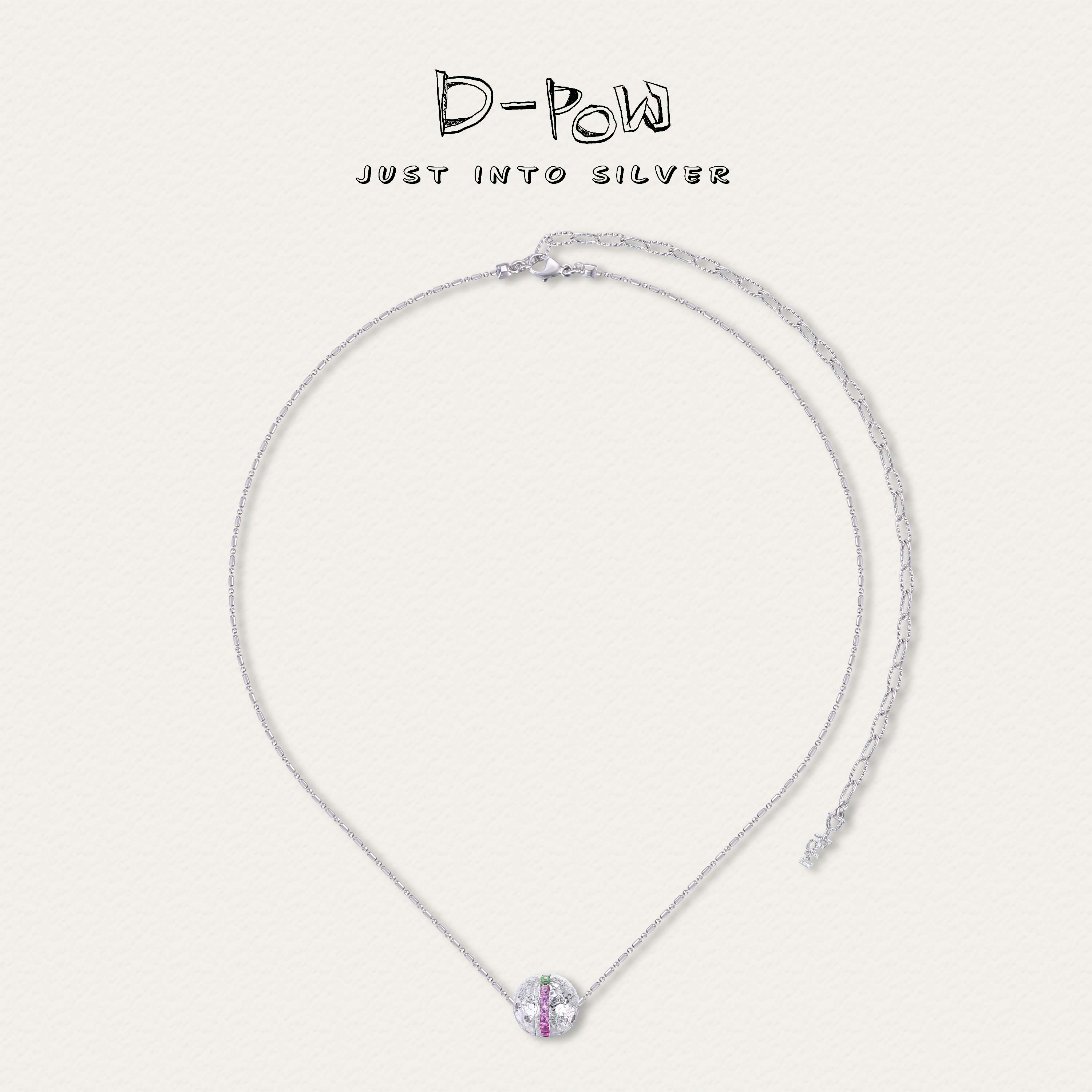 灯小炮 坠链均925银合成锆石 【极光玦】高定项链（48cm）（8911）时尚