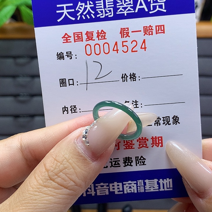 翡翠戒圈未镶嵌      4524