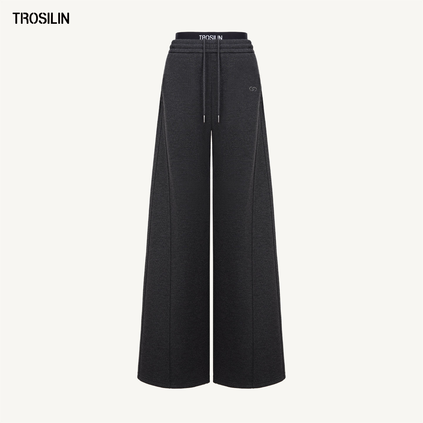 TROSILIN25秋冬Nightfall Shimmer刺绣logo双腰头长裤H2511PT19GY