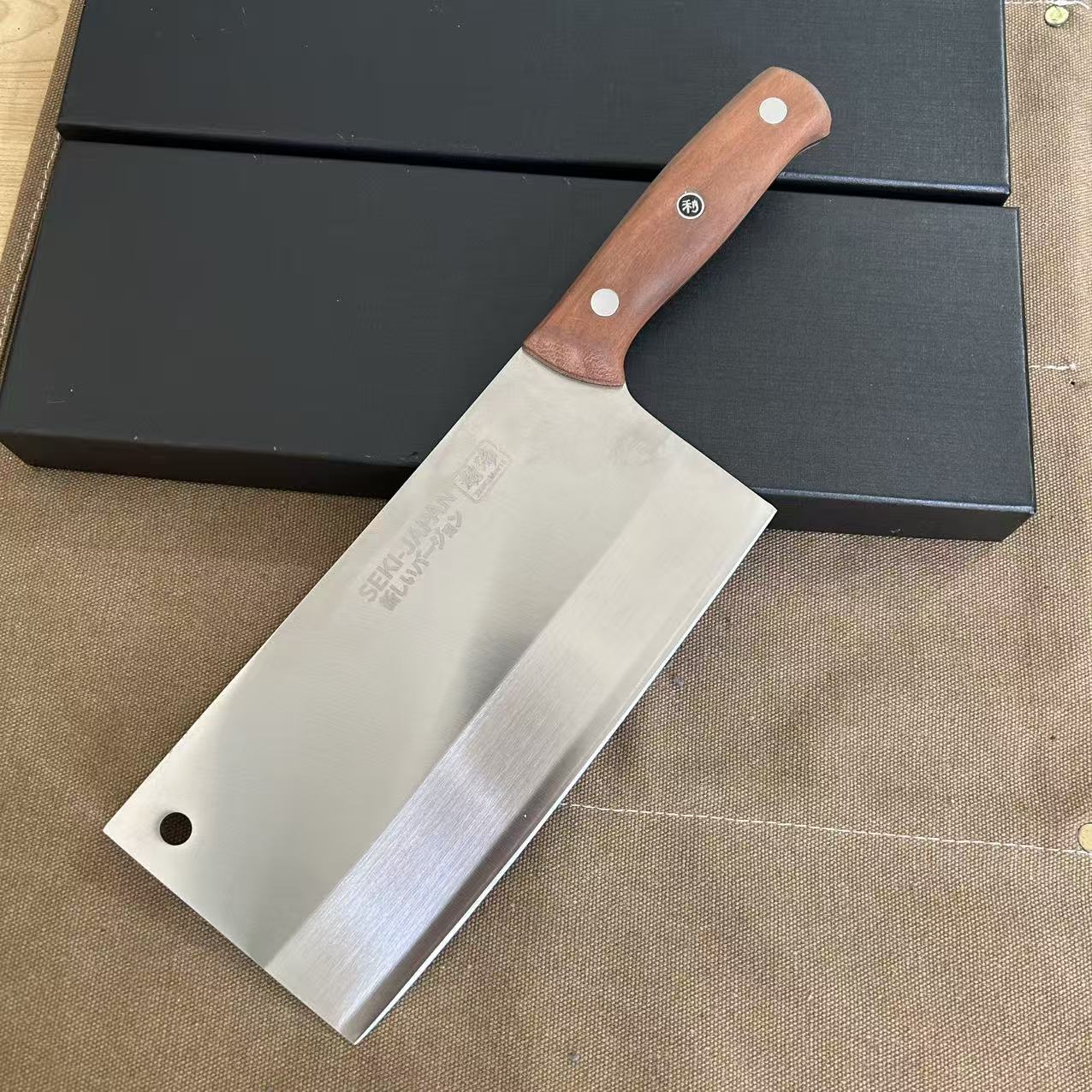 厨房家用第六代斩切两用刀实木手柄