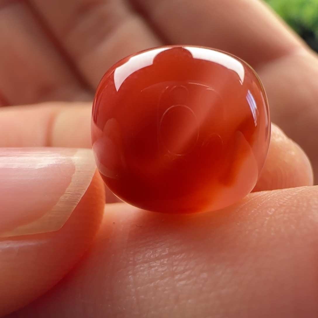 南红玛瑙未镶嵌冰飘老型：12.7x11.3甘掌冰飘 飘花胶质感好 油亮