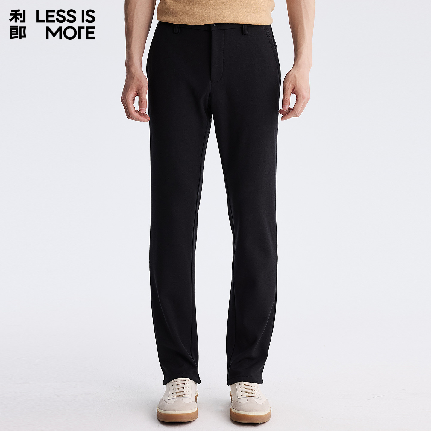 利郎【高阶系列】25冬新款直筒暖绒纯色休闲裤简约百搭舒适弹力男士