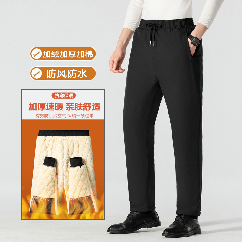 冬季男女同款加绒加厚棉裤新款防风防水防寒大码保暖雪地裤外穿