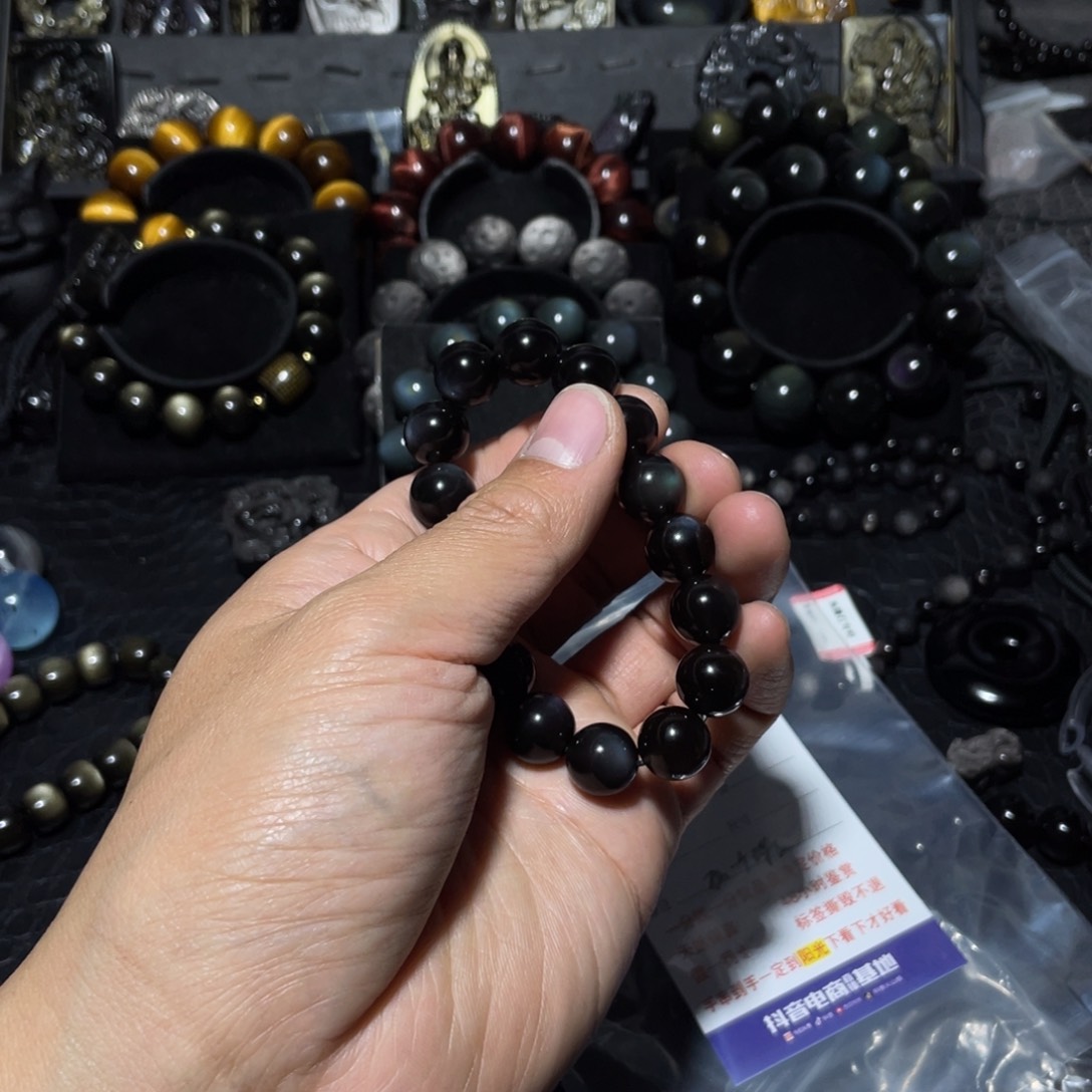 黑曜岩手链未镶嵌河****n