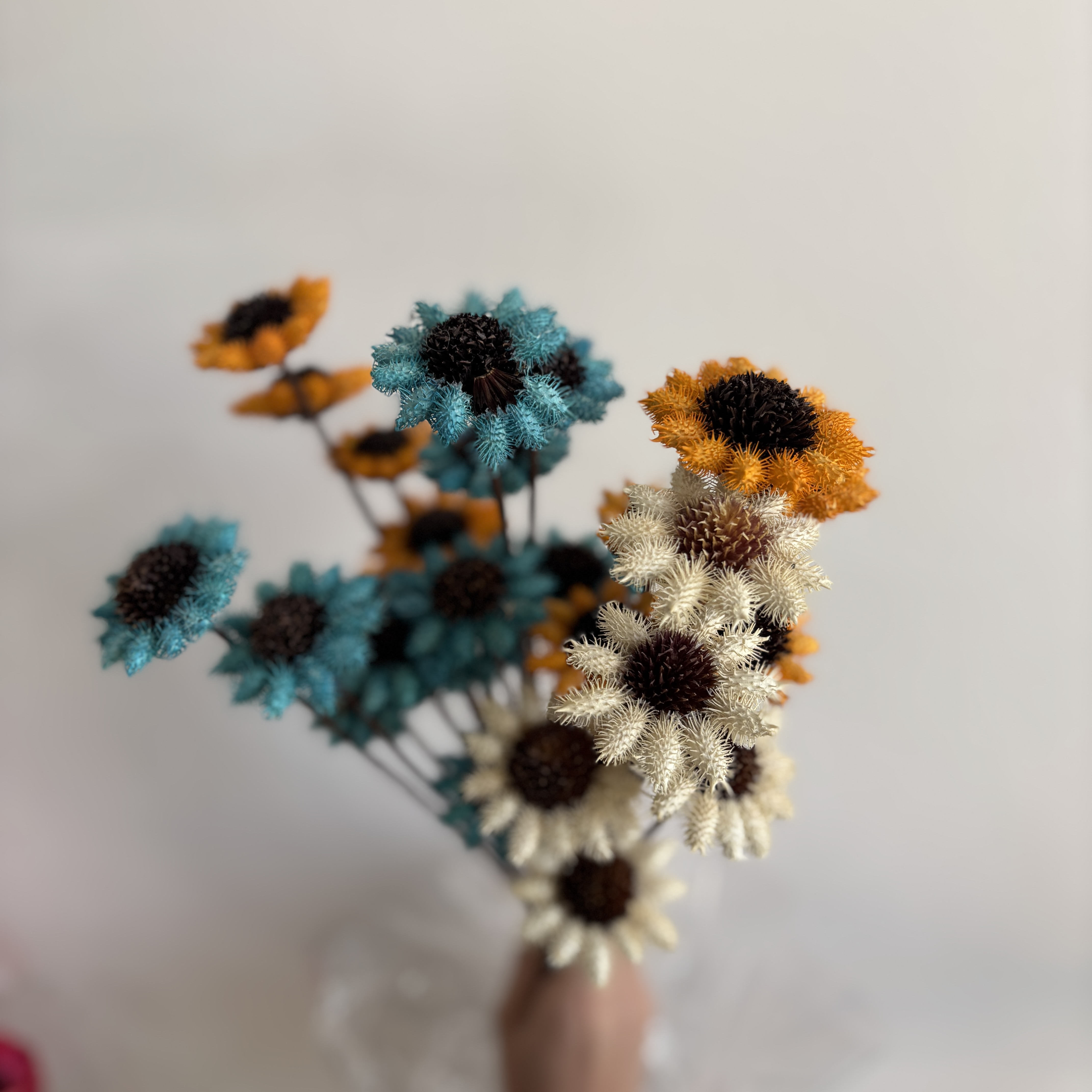 【陶爱笑】小太阳永生花手工花干花插花室内摆件工厂发货