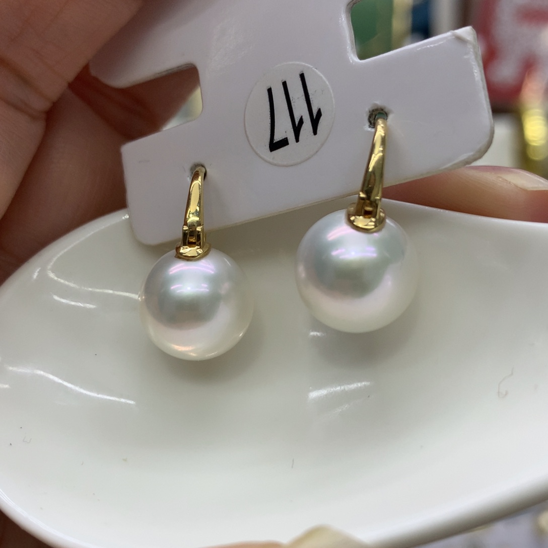 18K金镶嵌耳饰淡水珍珠