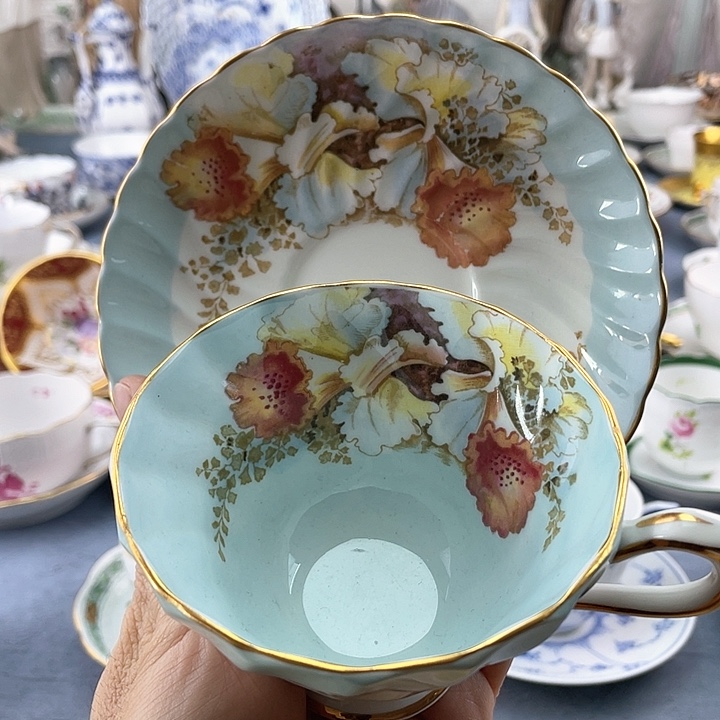 中古欧瓷咖啡杯盘子