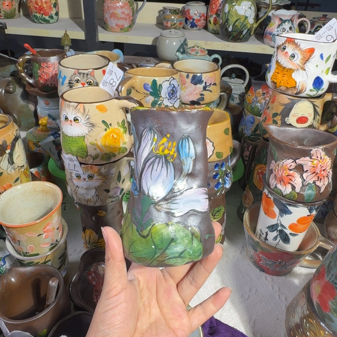 景德镇手工陶瓷釉下彩紫砂微瑕81