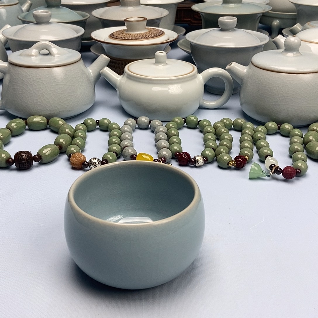 杯天青微蓝禅定杯原矿原釉原产地