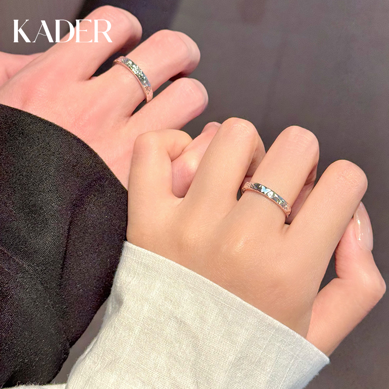 KADER/卡蒂罗 925银戒指 蝶焰之契情侣对戒夜光精致百搭足银商品图