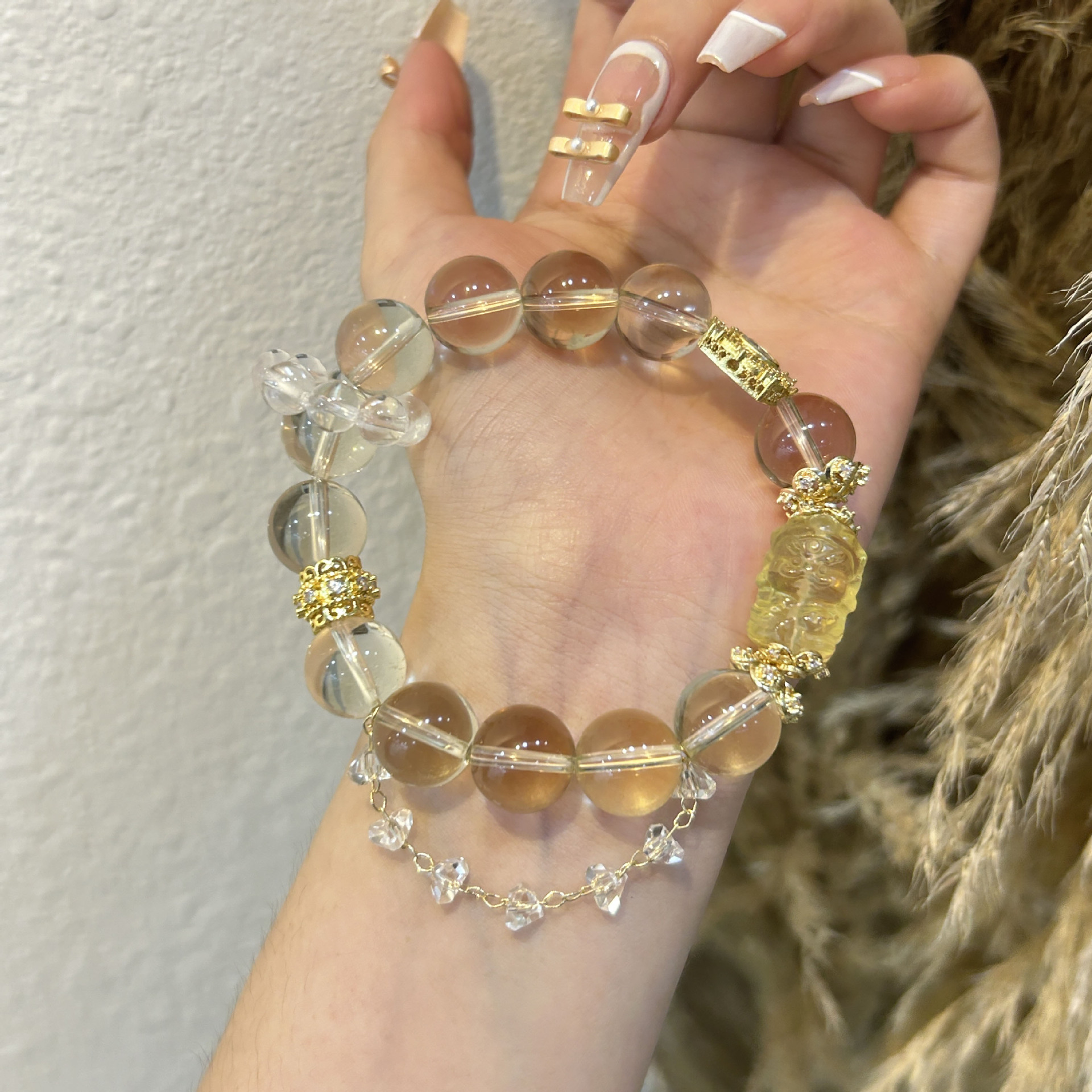 东方美学丨柠檬黄水晶手串