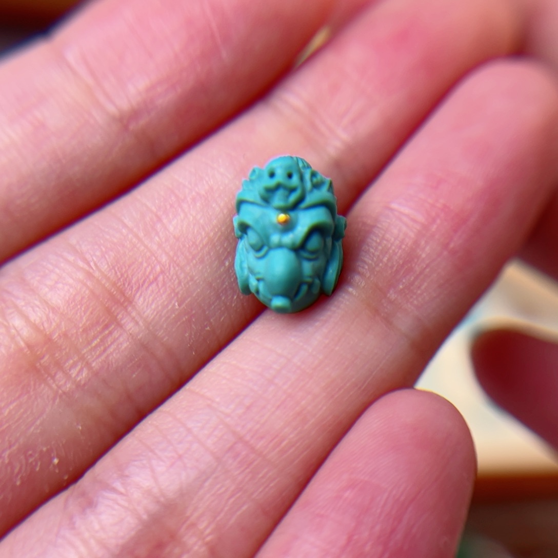 绿松石未镶嵌将军象首