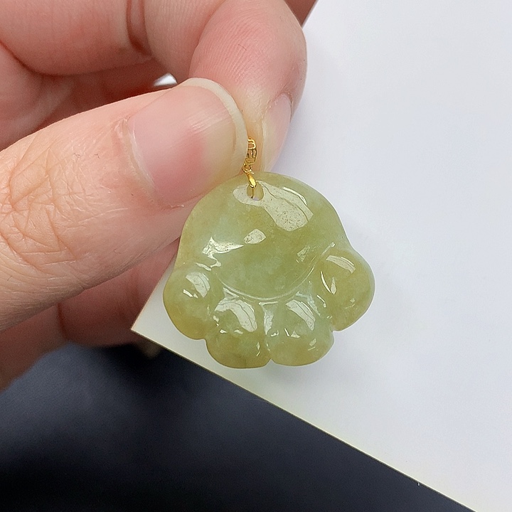 颈饰18K金镶嵌翡翠天然A货