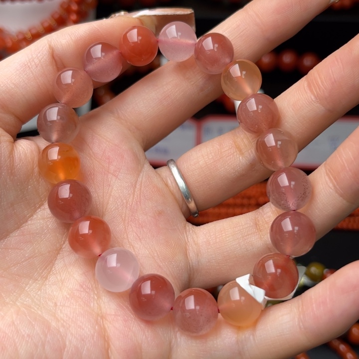 南红玛瑙未镶嵌南红玛瑙保山冰红多宝手串10mm