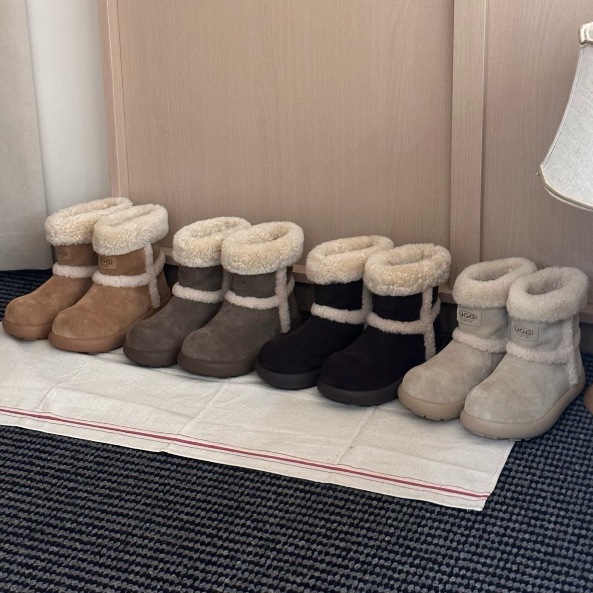 河南桑坡发货真皮真毛溢毛土豆短靴女士保暖加厚雪地靴防滑耐磨