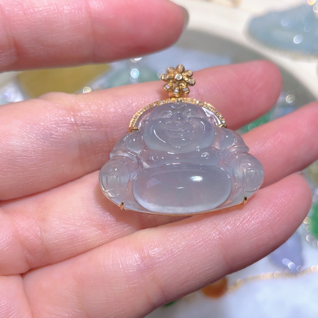 翡翠颈饰18K金镶嵌翡翠