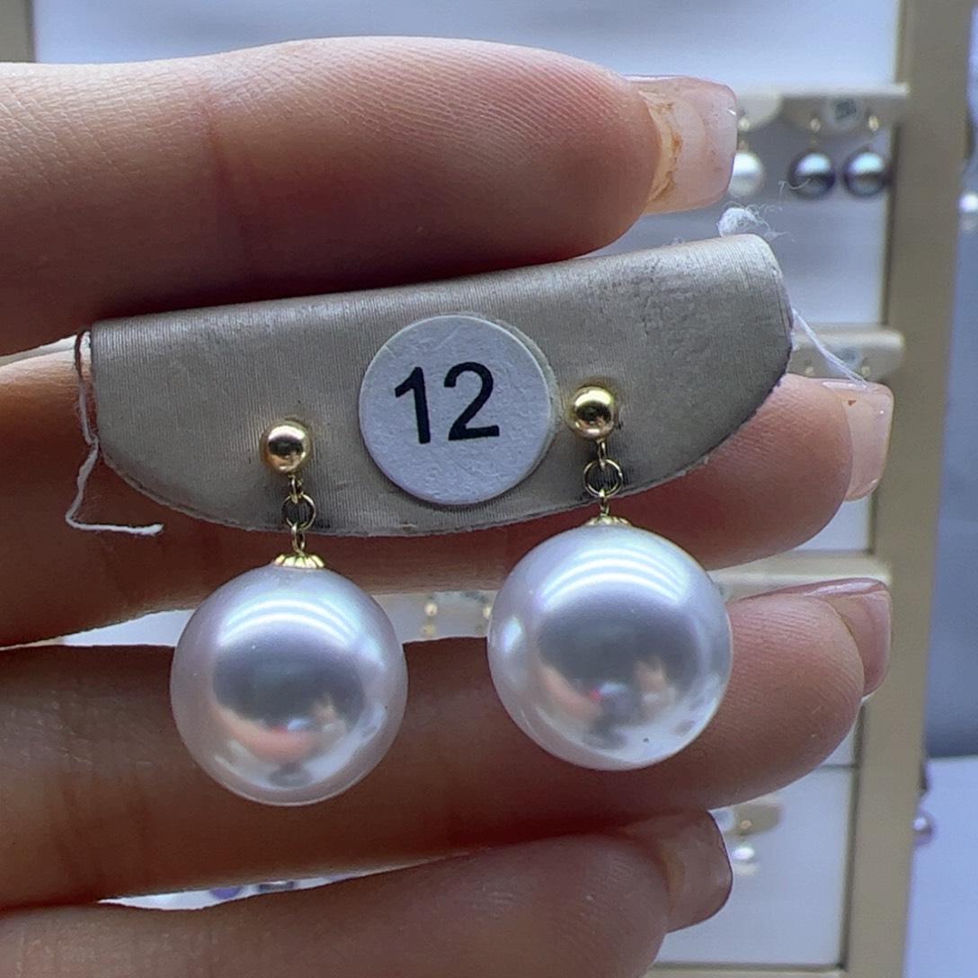 淡水珍珠耳饰18K金镶嵌