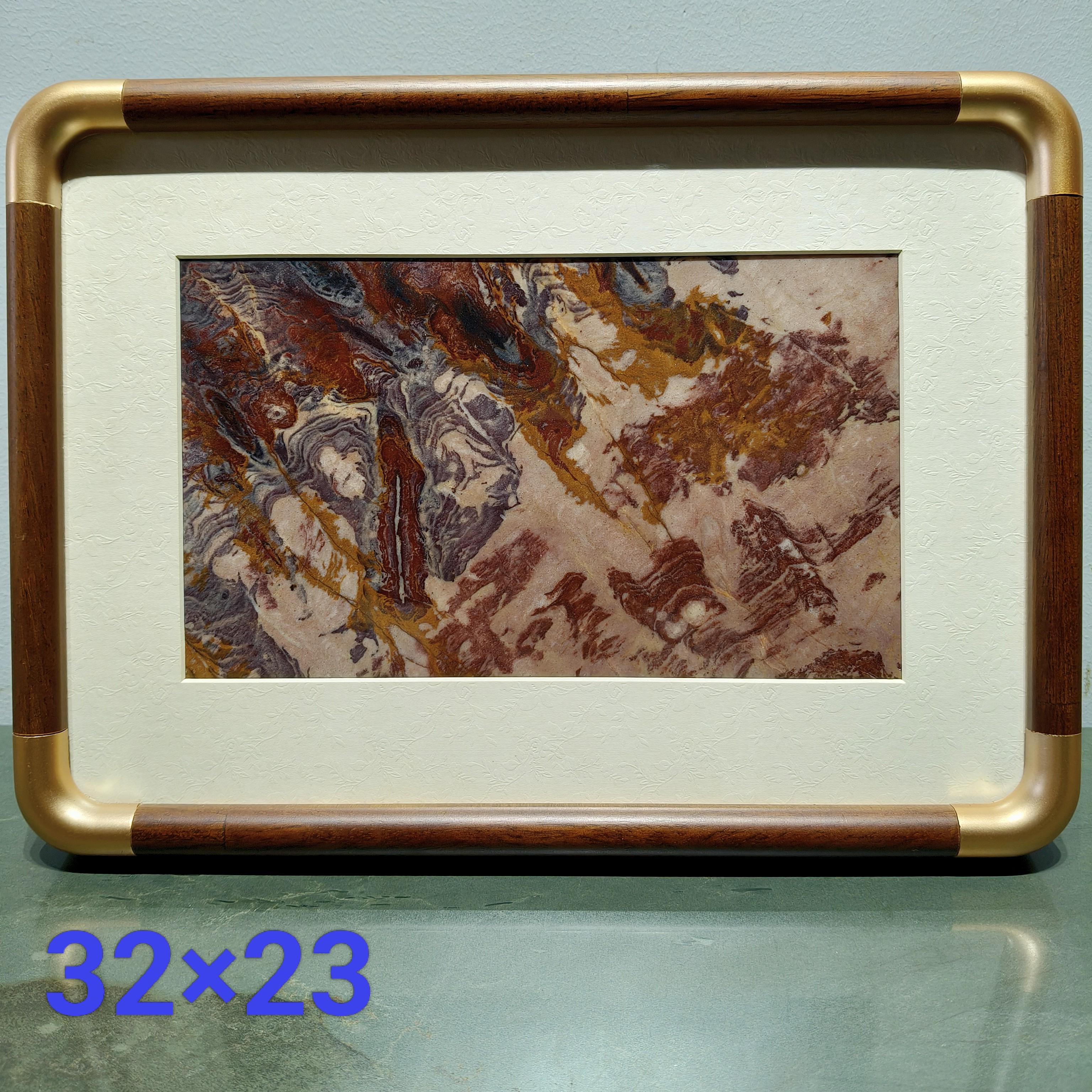 清江石画，敦煌壁画人物系，实木圆角画框 尺寸23×32