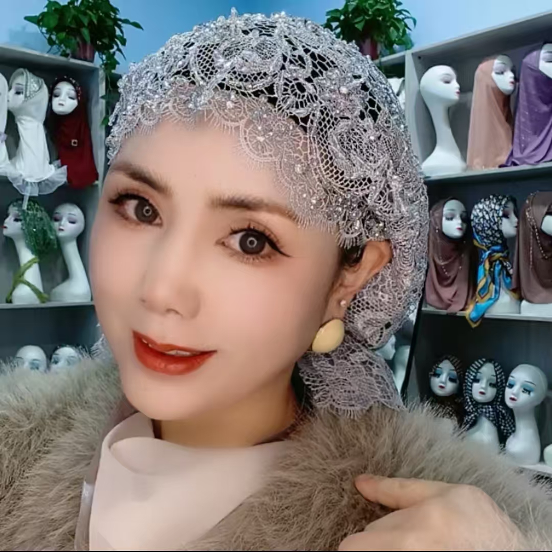 花冠头巾独美丝带鱼尾帽