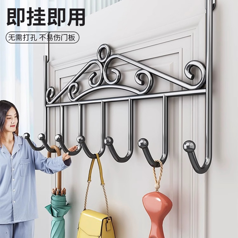 门后挂衣钩免打孔门后挂钩家用卫生间门后挂钩卧室门后衣服挂架