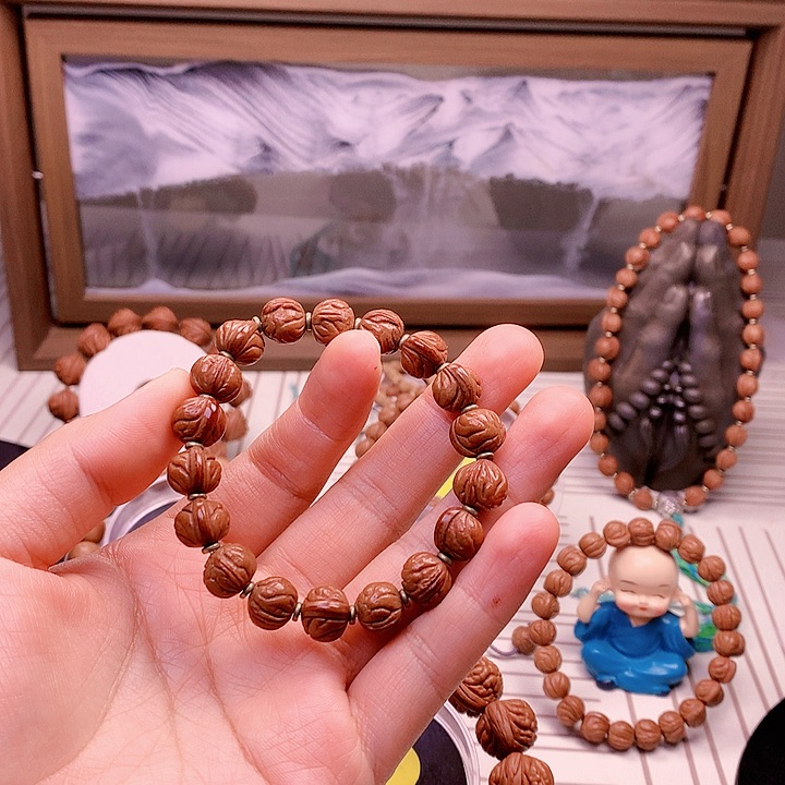 【闪购商品】文玩核桃吊坠?****?1.0玉龙脊素圈20颗