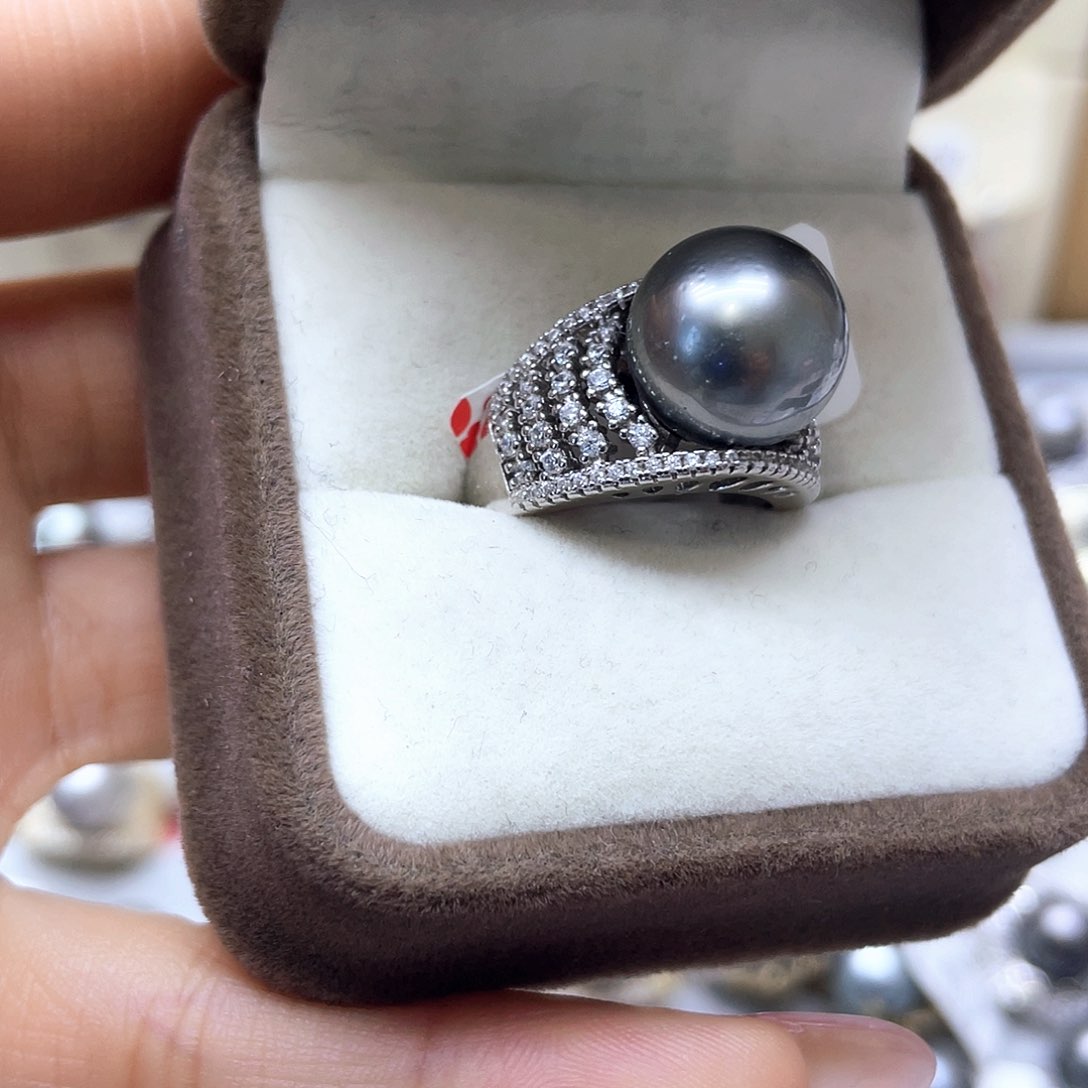 海水珍珠戒指银S925镶嵌