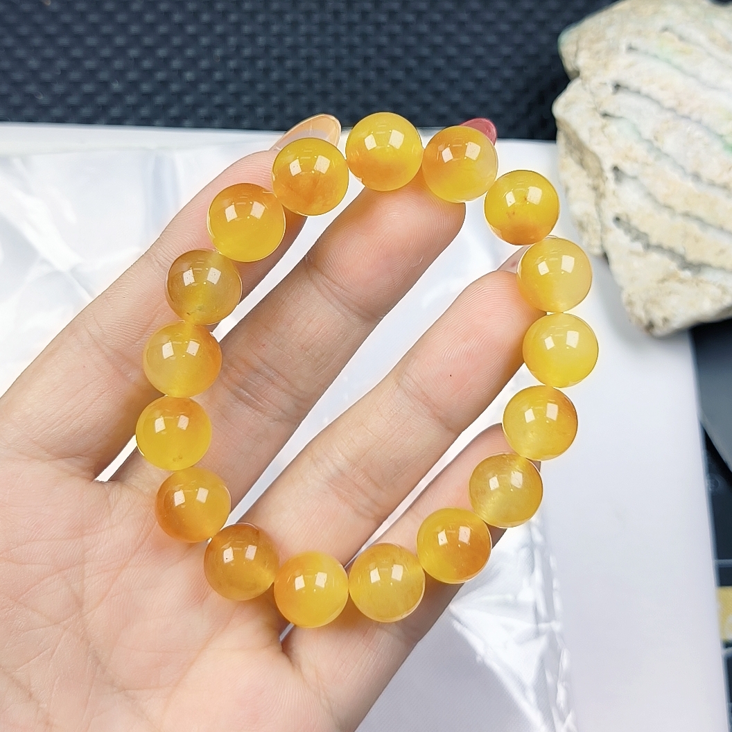 （聚宝严选）A369冰飘黄手串12妈妈款精致精美百搭时尚