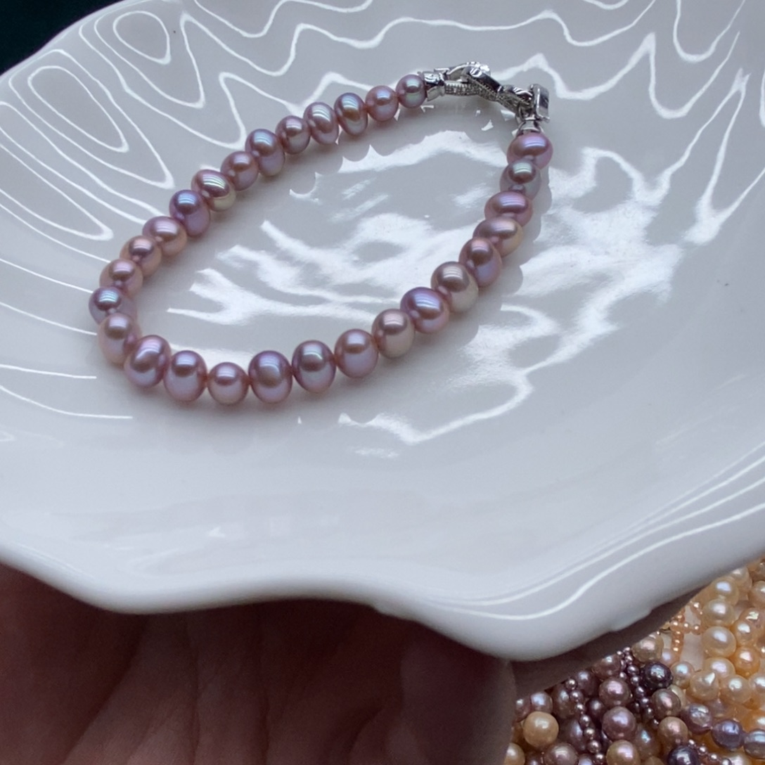 天然淡水珍珠无人工干预银S925镶嵌淡水珍珠10