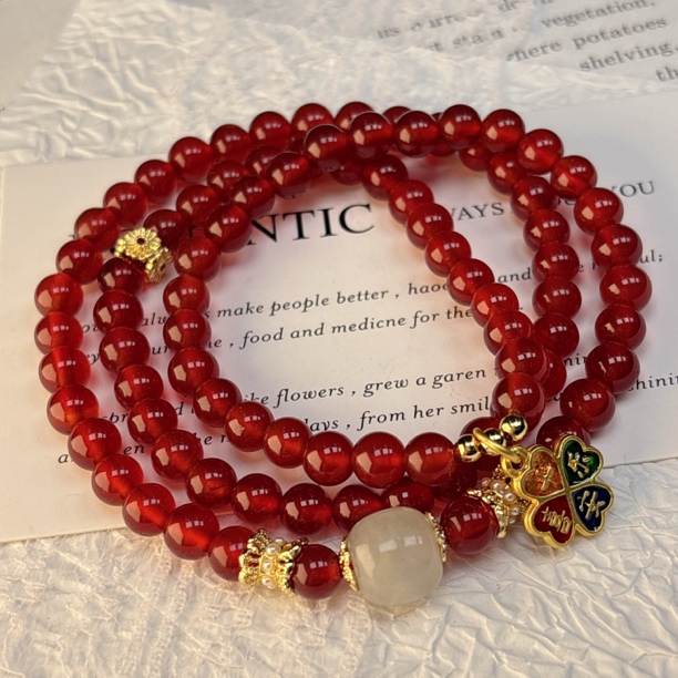 S008-2南红平安喜乐-规格6mm（无礼盒）