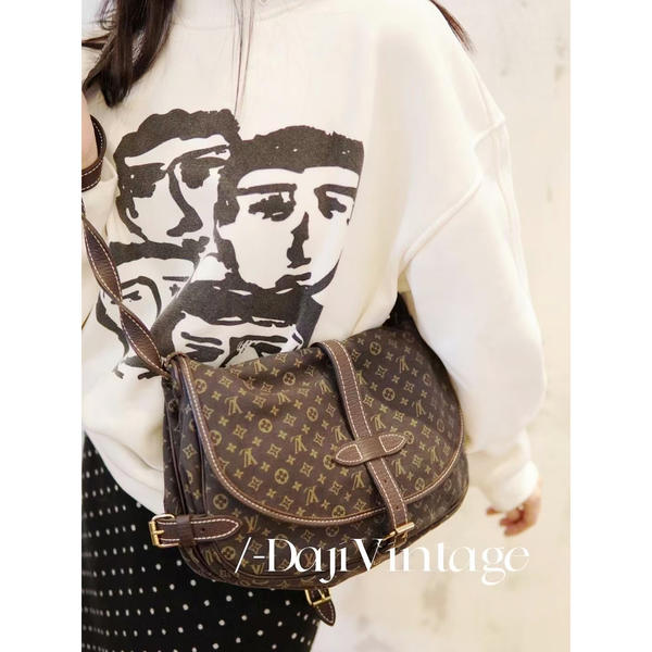 95新 LouisVuitton/路易威登 大吉中古/Lv棕丹宁双子星斜挎包