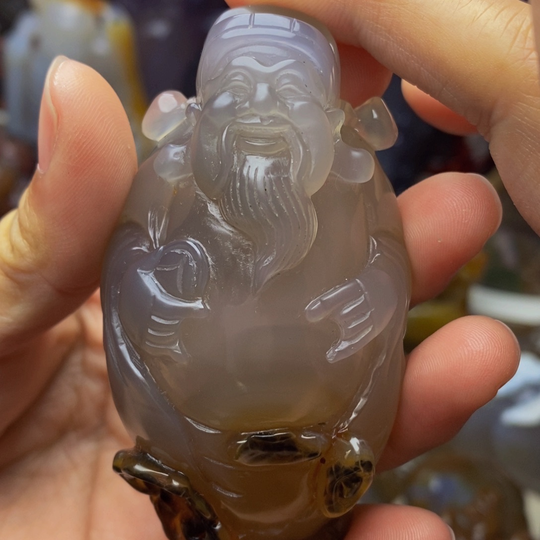 玛瑙/玉髓手把件未镶嵌