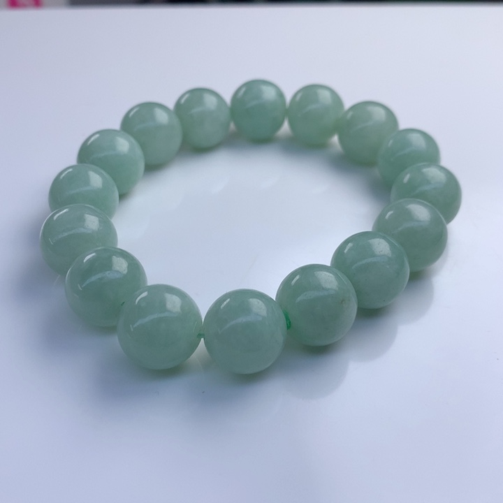翡翠手串未镶嵌13.3mm！