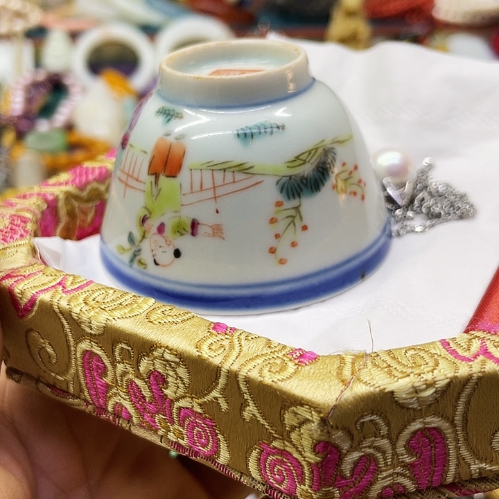 云***懿青花手绘小主人杯子