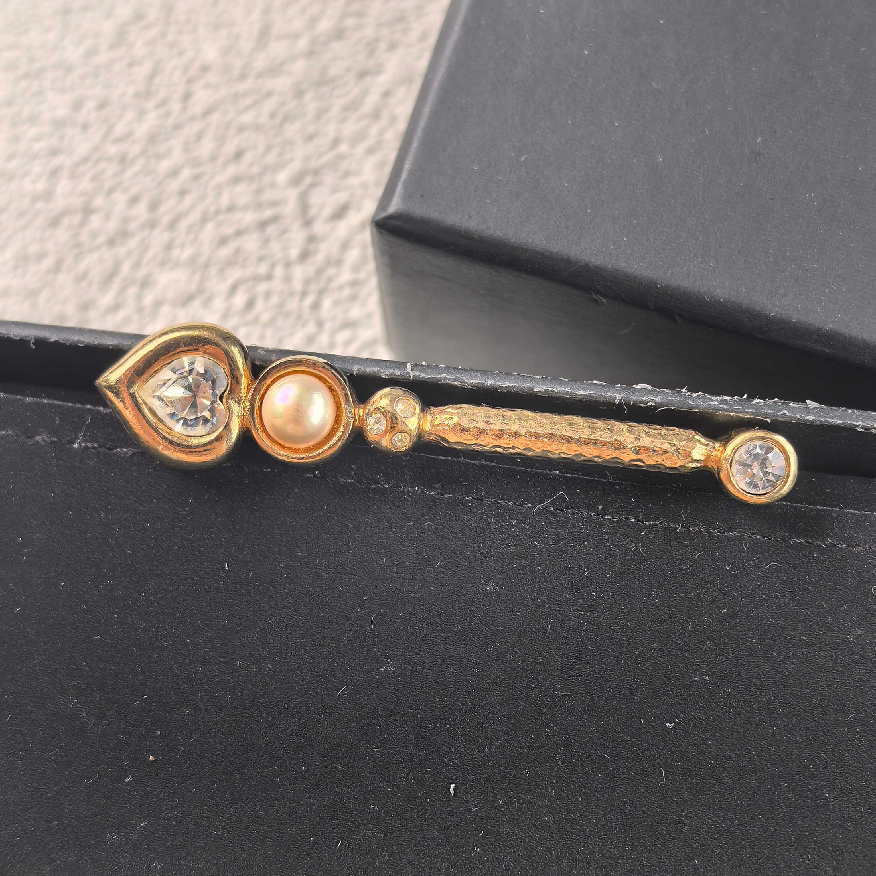 99新 DIOR/迪奥 DIOR一字水钻珍珠胸针